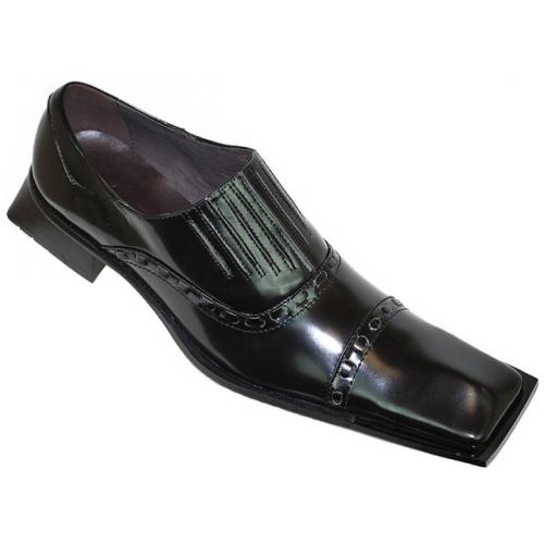Zota Black Square Toe Genuine Leather Shoes G803